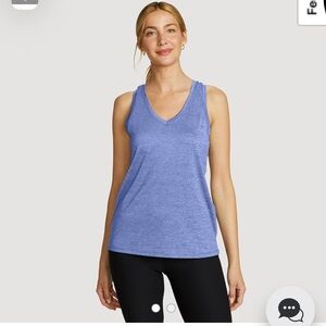 NWOT Eddie Bauer Women’s Resolution Stretch Blue V-Neck Tank Top